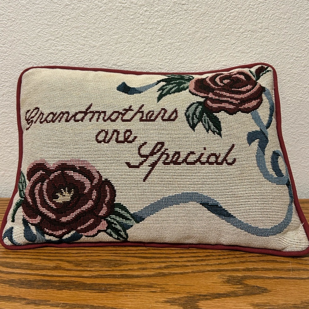 Floral Embroidered Pillow